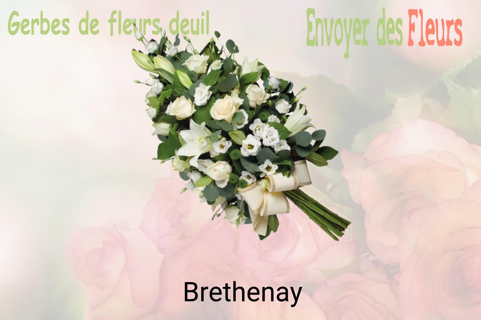 Gerbe de fleurs de deuil livrée à Brethenay